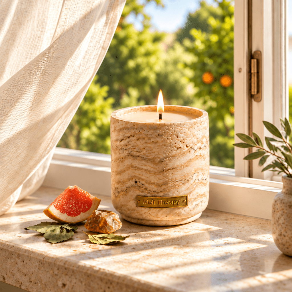Natural Wax Candle - Irish Citrus Patchouli Scented Elegance - Melt TherapyNatural Wax Candle - Irish Citrus Patchouli Scented EleganceNatural Wax Candle - Irish Citrus Patchouli Scented Elegance